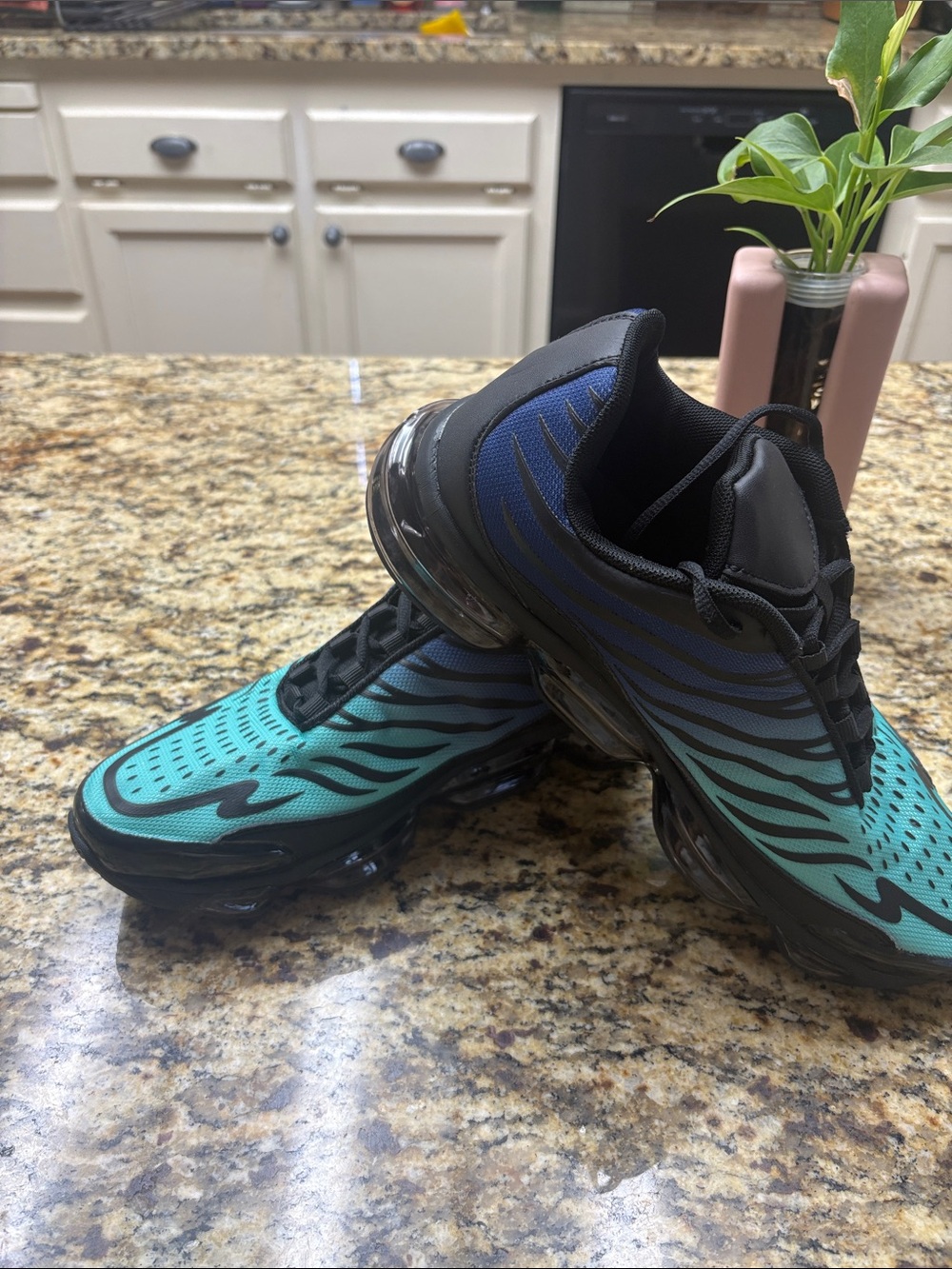 Teal and Navy Gradient Athletic Sneakers